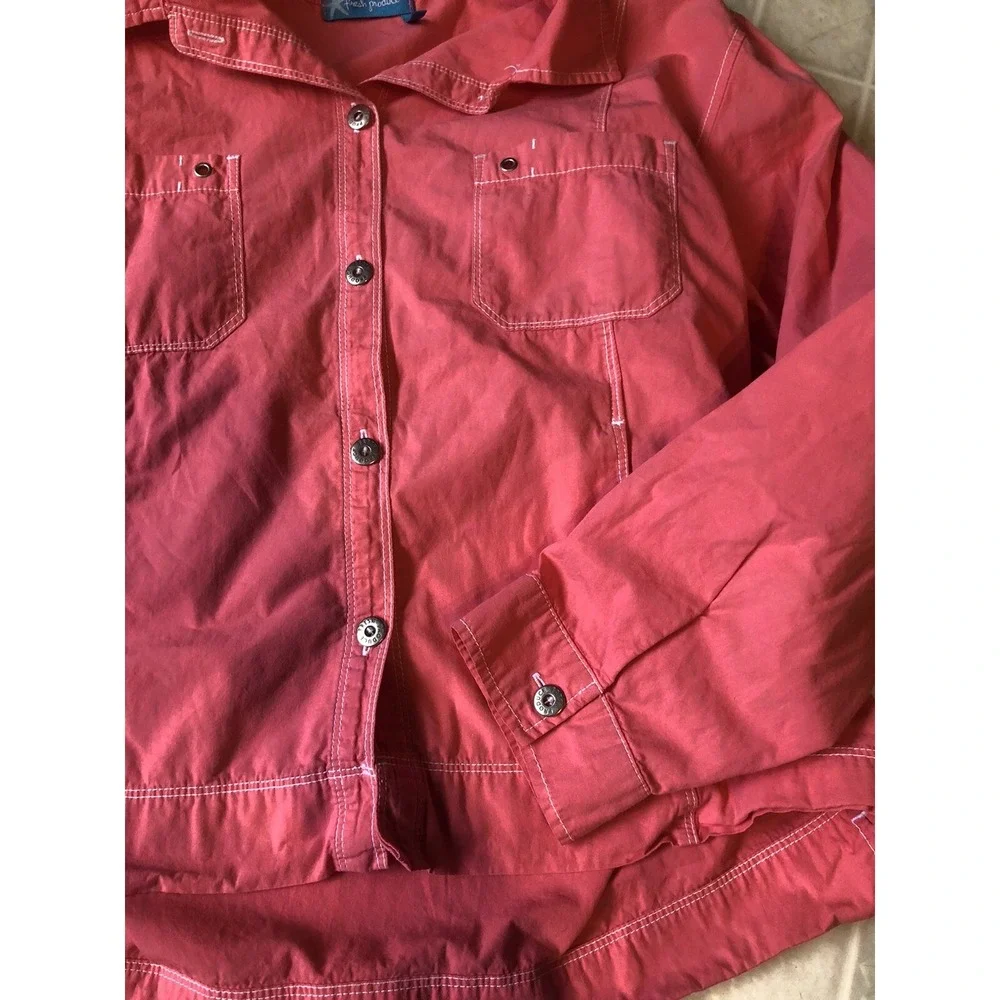 Fresh Produce jacket 100% cotton Coral four pockets metal‎ Buttons Medium
